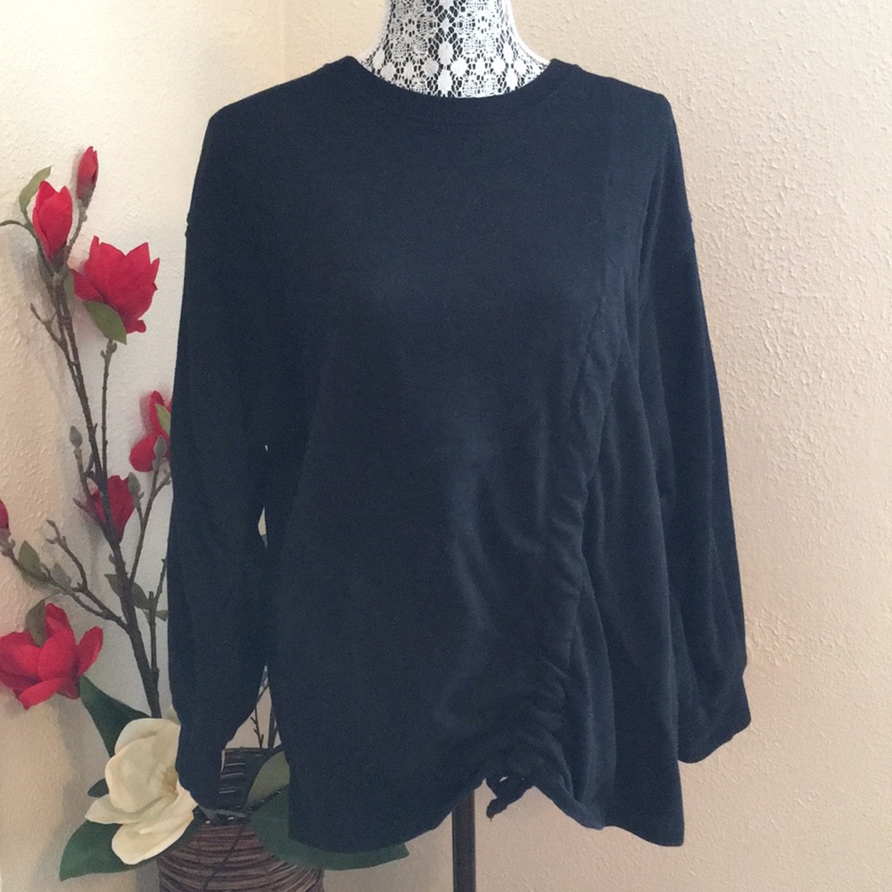 Black front tie Sweater